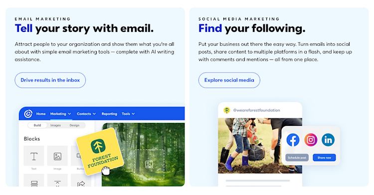 Constant Contact home page
