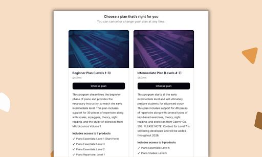Flex Lessons membership plans