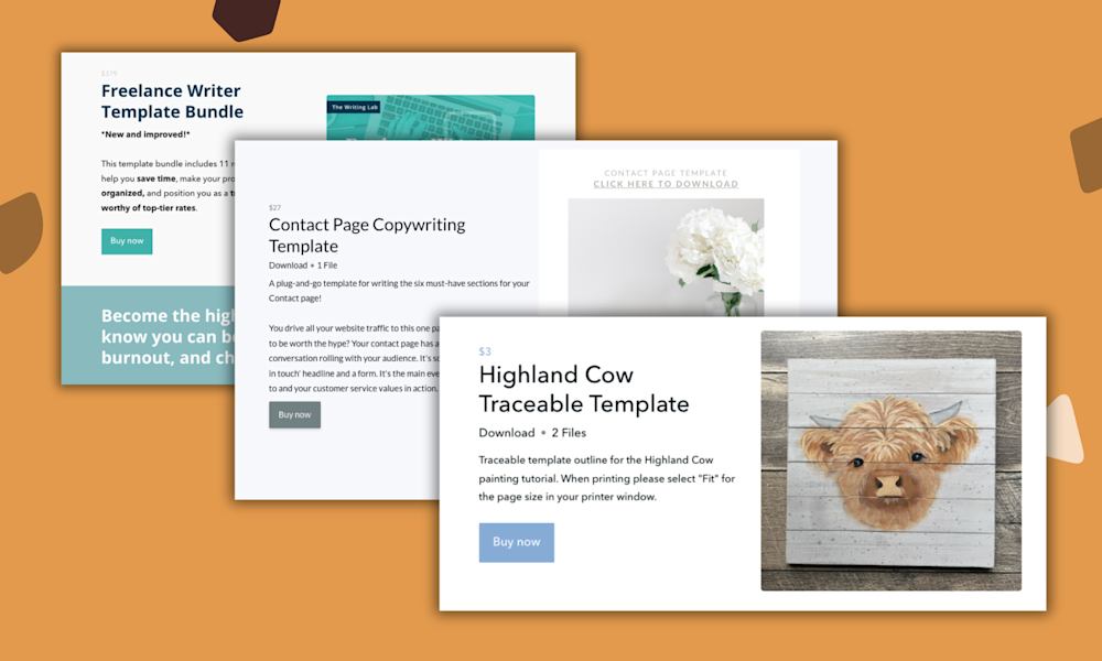 ideas for templates to sell online