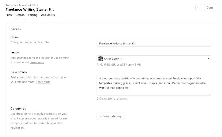 product editor