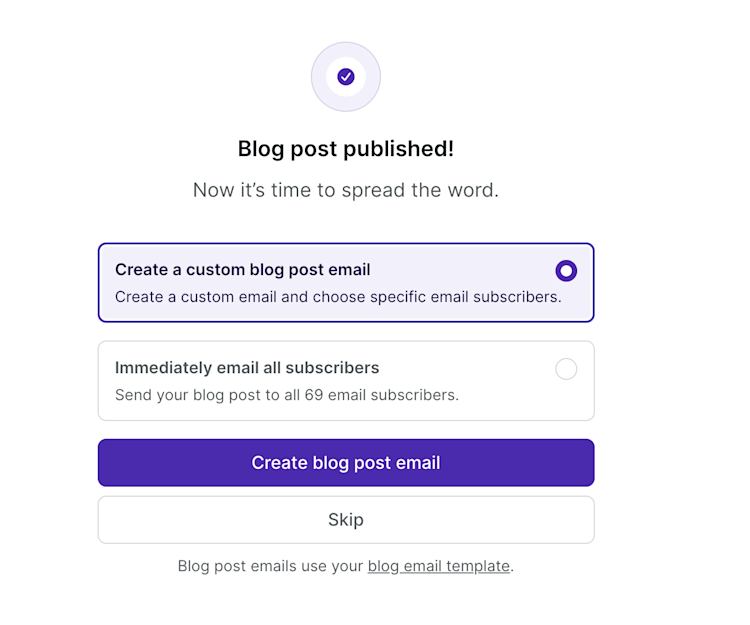 Blog post emailing