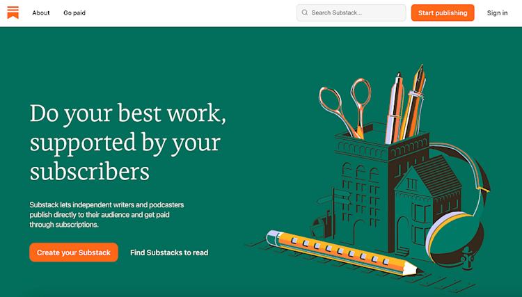 Substack homepage