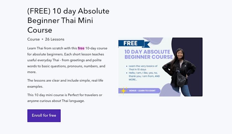 Grace from Thai mini course